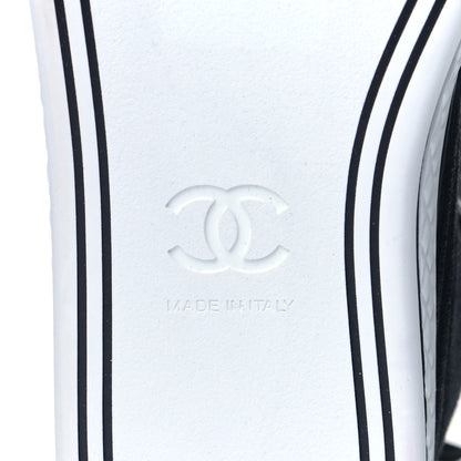 Chanel Fabric Lambskin Lace Up Cap Toe Sneakers 38.5 Black 7 of 7