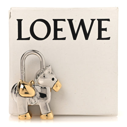 Loewe Metal Horse Lock Charm Silver Gold 5 of 5