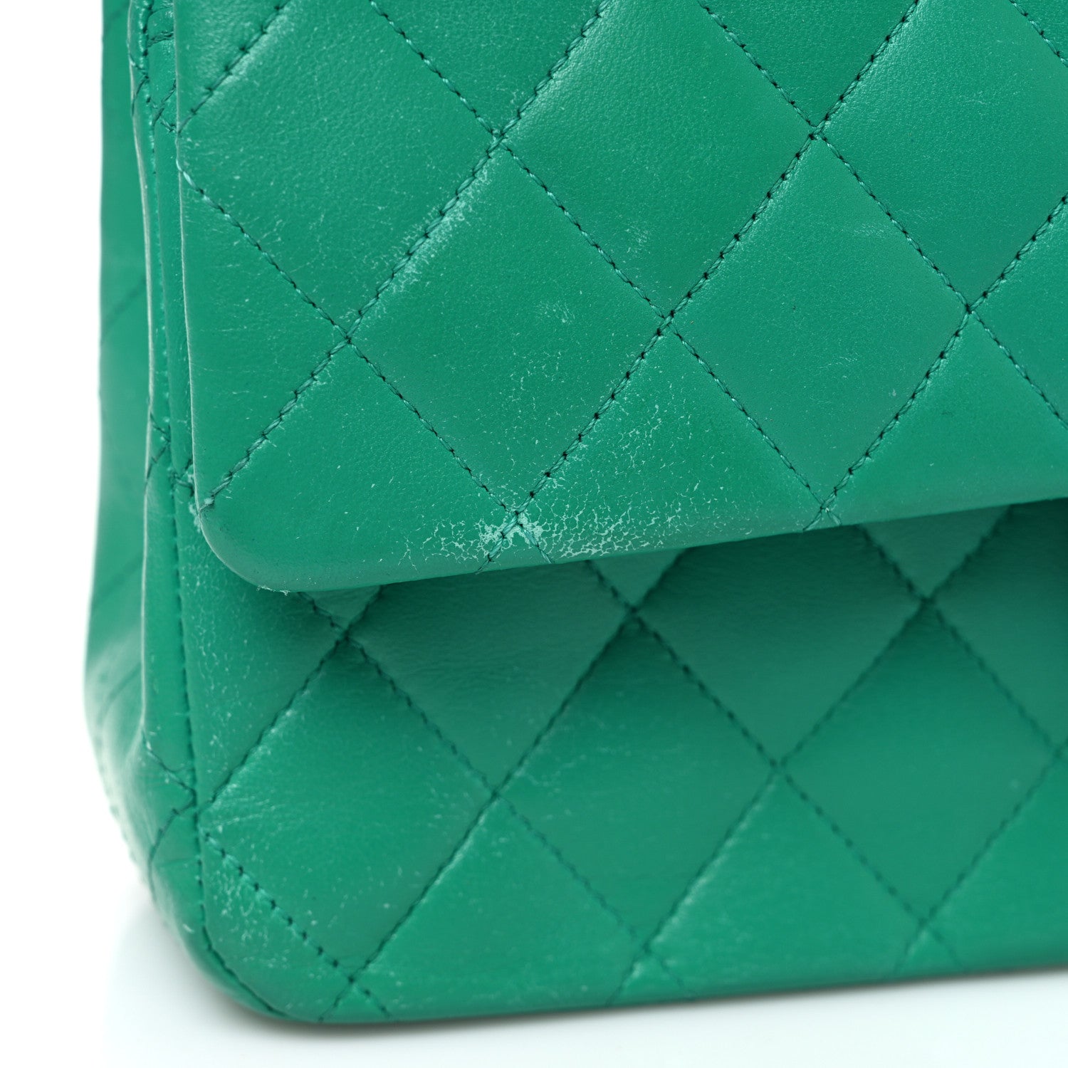 Chanel Lambskin Quilted Medium Double Flap Green 13 of 13