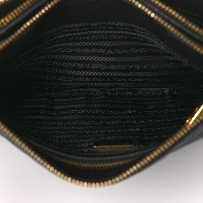Prada Vitello Phenix Double Zip Crossbody Bag Black 6 of 9