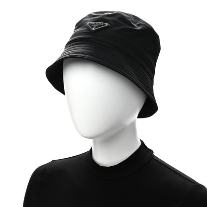 Prada Re-Nylon Metal Triangle Logo Womens Bucket Hat S Black 2 of 10