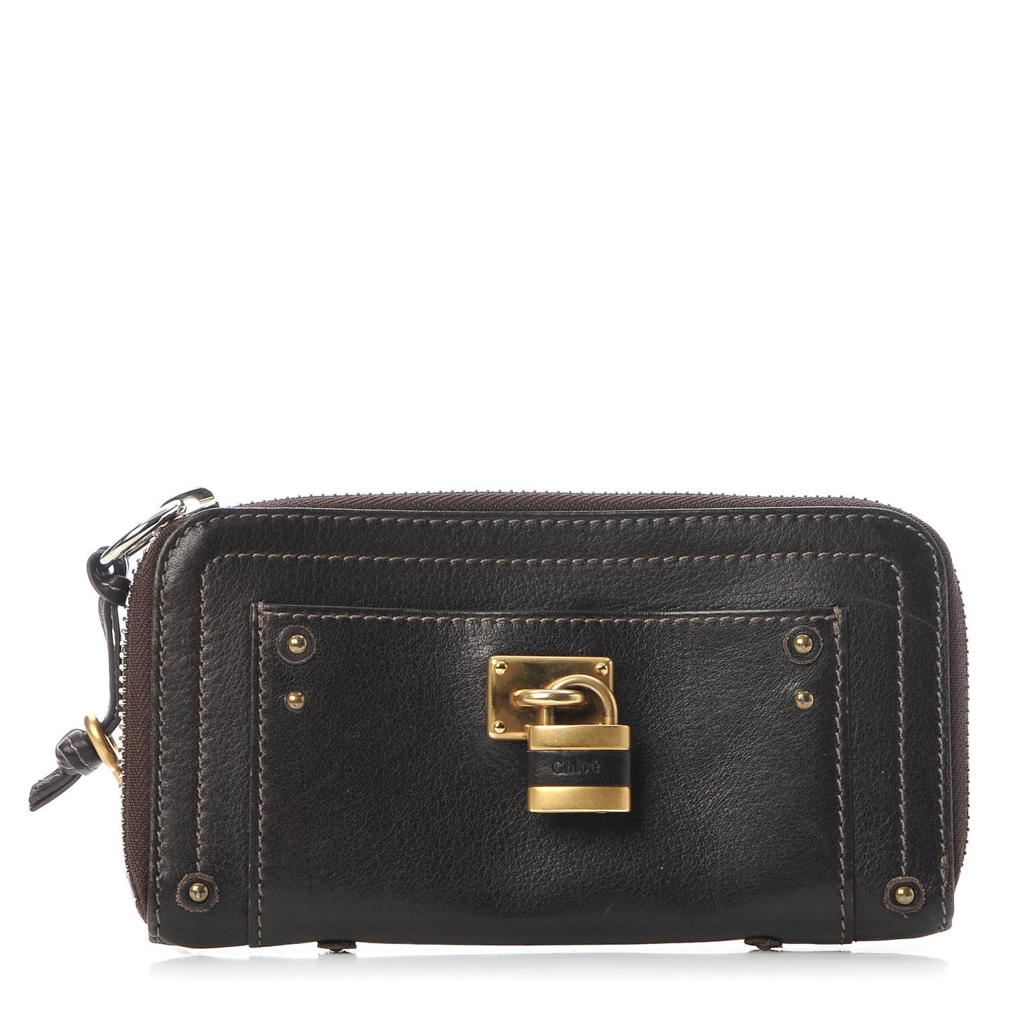 Calfskin Paddington Zip Around Wallet Brown