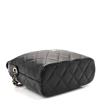 Chanel Caviar Quilted Hobo Clutch With Chain  Black 4 of 10