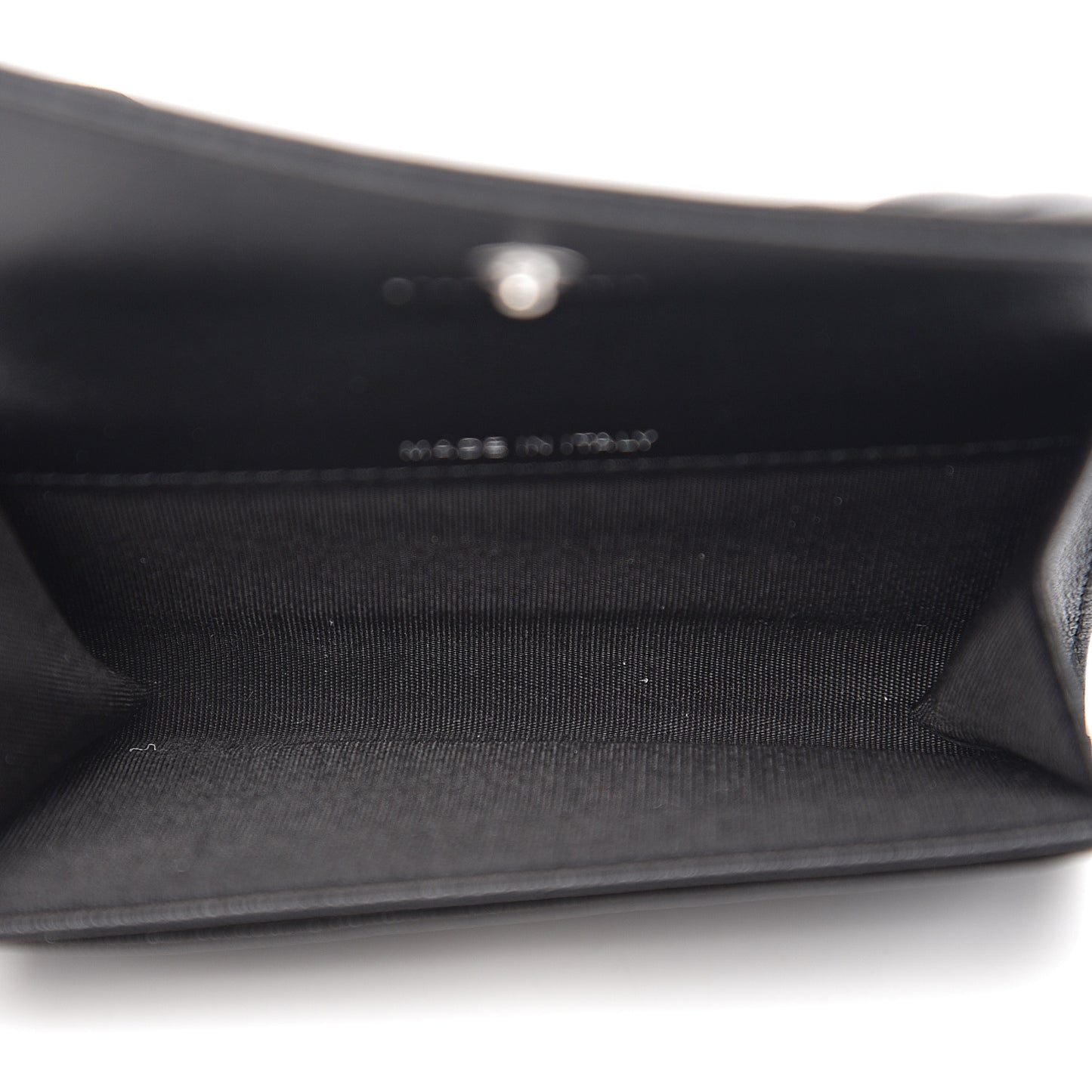 Lambskin Camellia Embossed Card Holder Wallet Black