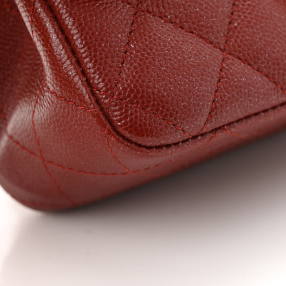 Chanel Pearly Caviar Quilted Mini Rectangular Flap Burgundy 11 of 12