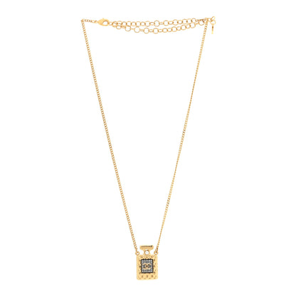 Chanel Crystal Pearl Perfume Bottle CC Necklace Gold 3 of 5