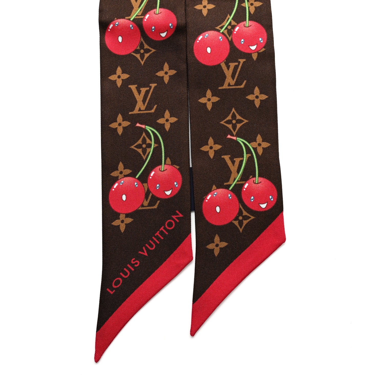 Louis Vuitton LV X TM Silk Monogram Cerises Bandeau Brown 2 of 3