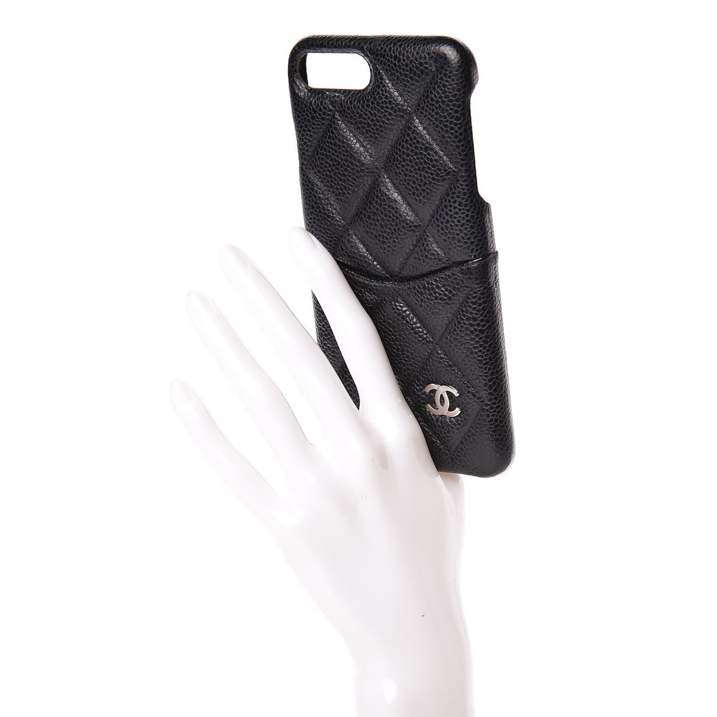Caviar Quilted iPhone 8 Plus Coco Tech Case Black