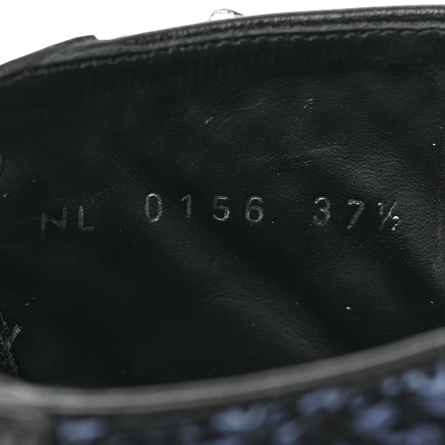Louis Vuitton Tweed Calfskin Wonderland Ranger Boots 37.5 Blue Black 9 of 15