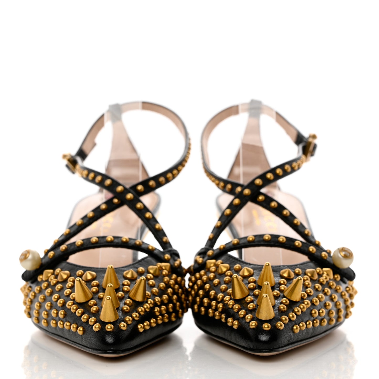 Malaga Kid Studded Pointed Toe Unia Pumps 36.5 Black