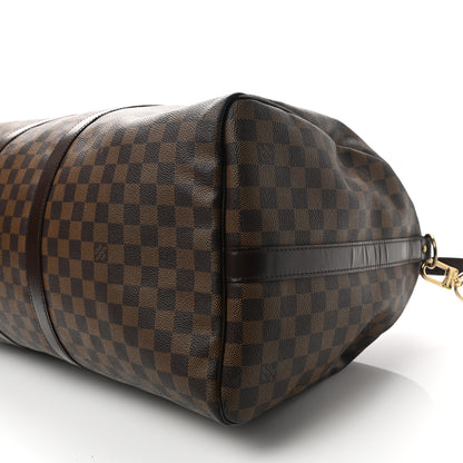 Louis Vuitton Damier Ebene Keepall Bandouliere 55 9 of 11