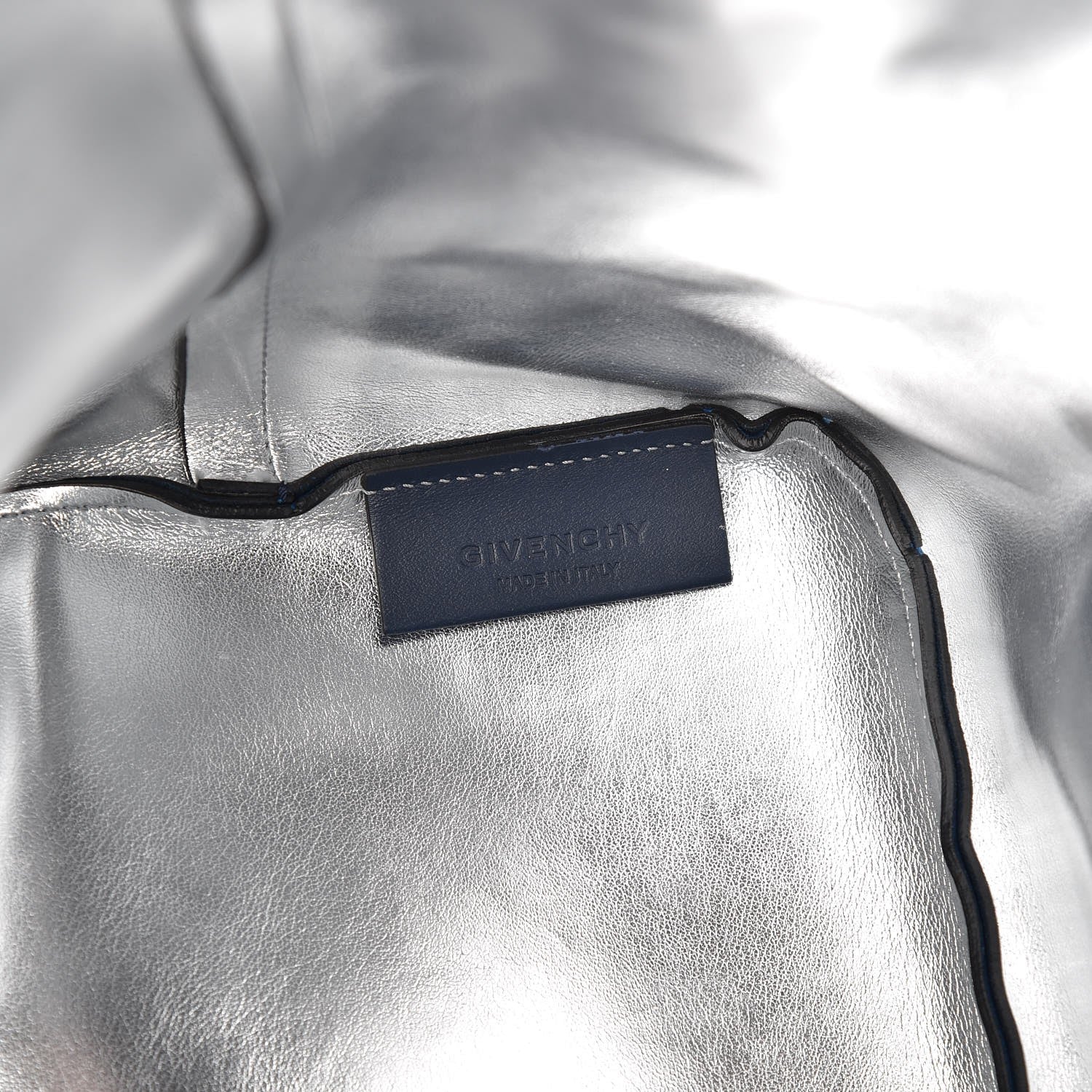 Givenchy Metallic Calfskin Suede Ombre Large Reversible Antigona Tote Blue Silver 10 of 15