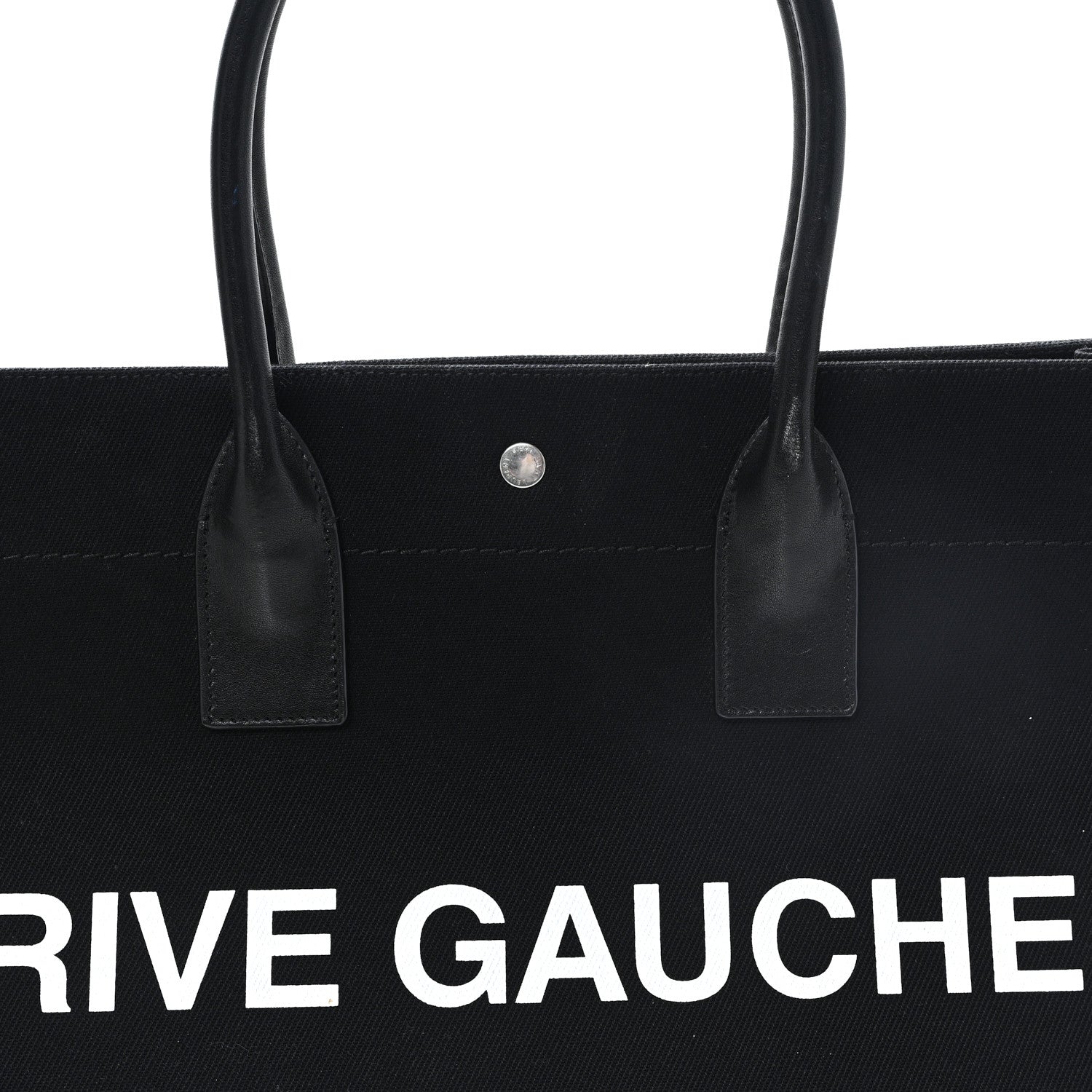 Saint Laurent Linen Calfskin Rive Gauche Tote Black 8 of 10