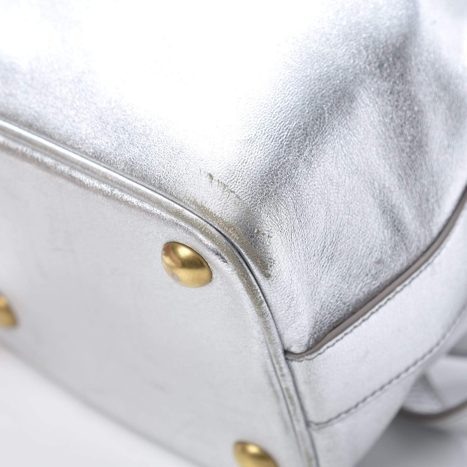 Saint Laurent Metallic Calfskin Small Emmanuelle Bucket Bag Silver 10 of 19