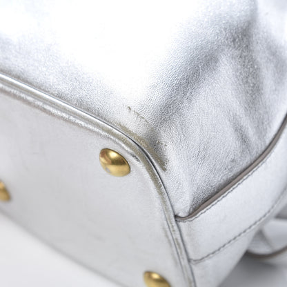 Saint Laurent Metallic Calfskin Small Emmanuelle Bucket Bag Silver 10 of 19