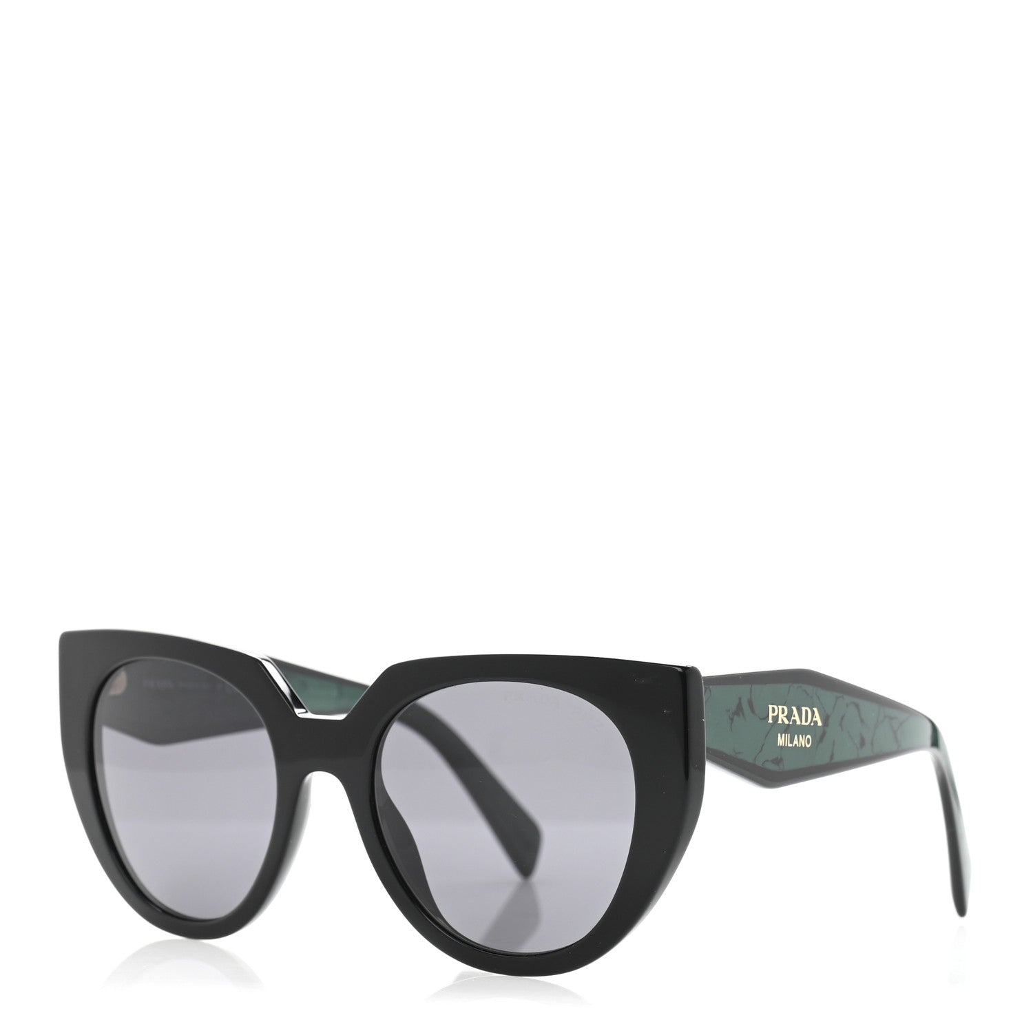 Prada Acetate Sunglasses SPR 14W Black Green 1 of 7
