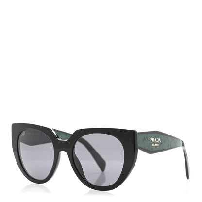 Prada Acetate Sunglasses SPR 14W Black Green 1 of 7