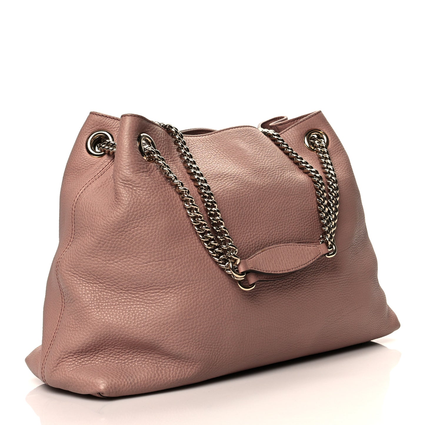 Pebbled Calfskin Medium Soho Chain Shoulder Bag Dark Cipria