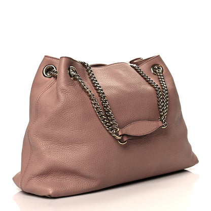 Gucci Pebbled Calfskin Medium Soho Chain Shoulder Bag Dark Cipria 2 of 9
