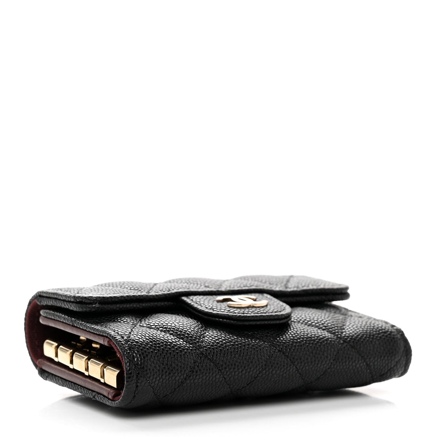 Caviar Quilted Classic 4 Key Holder Wallet Black