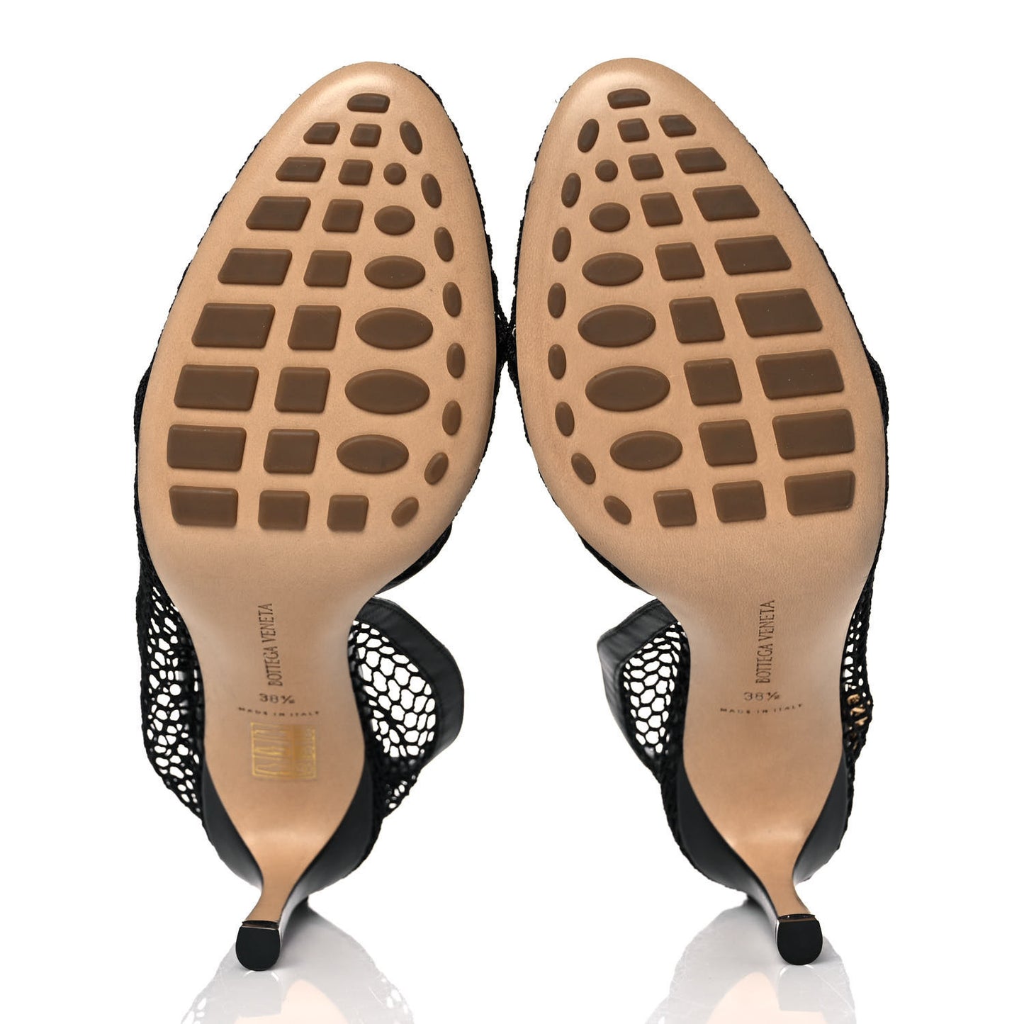 Mesh Nappa Chunky Chain Sandals 38.5 Black