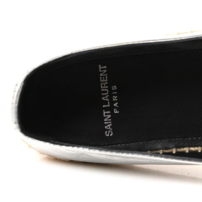 Saint Laurent Metallic Lambskin Monogram Espadrilles 37 Platino 8 of 10