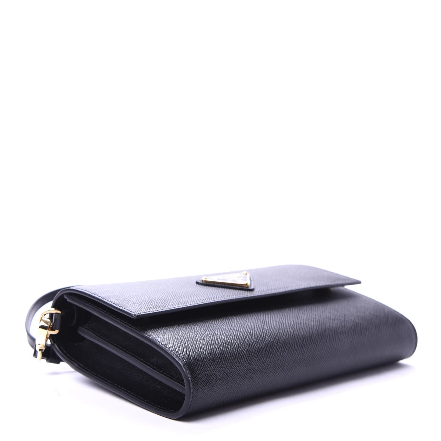 Saffiano Wallet With Shoulder Strap Black