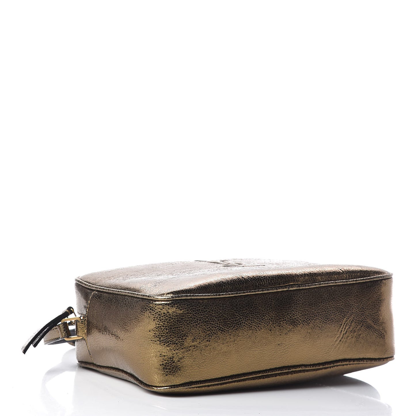 Calfskin Lame Monogram Small Lou Camera Bag Gold Olive