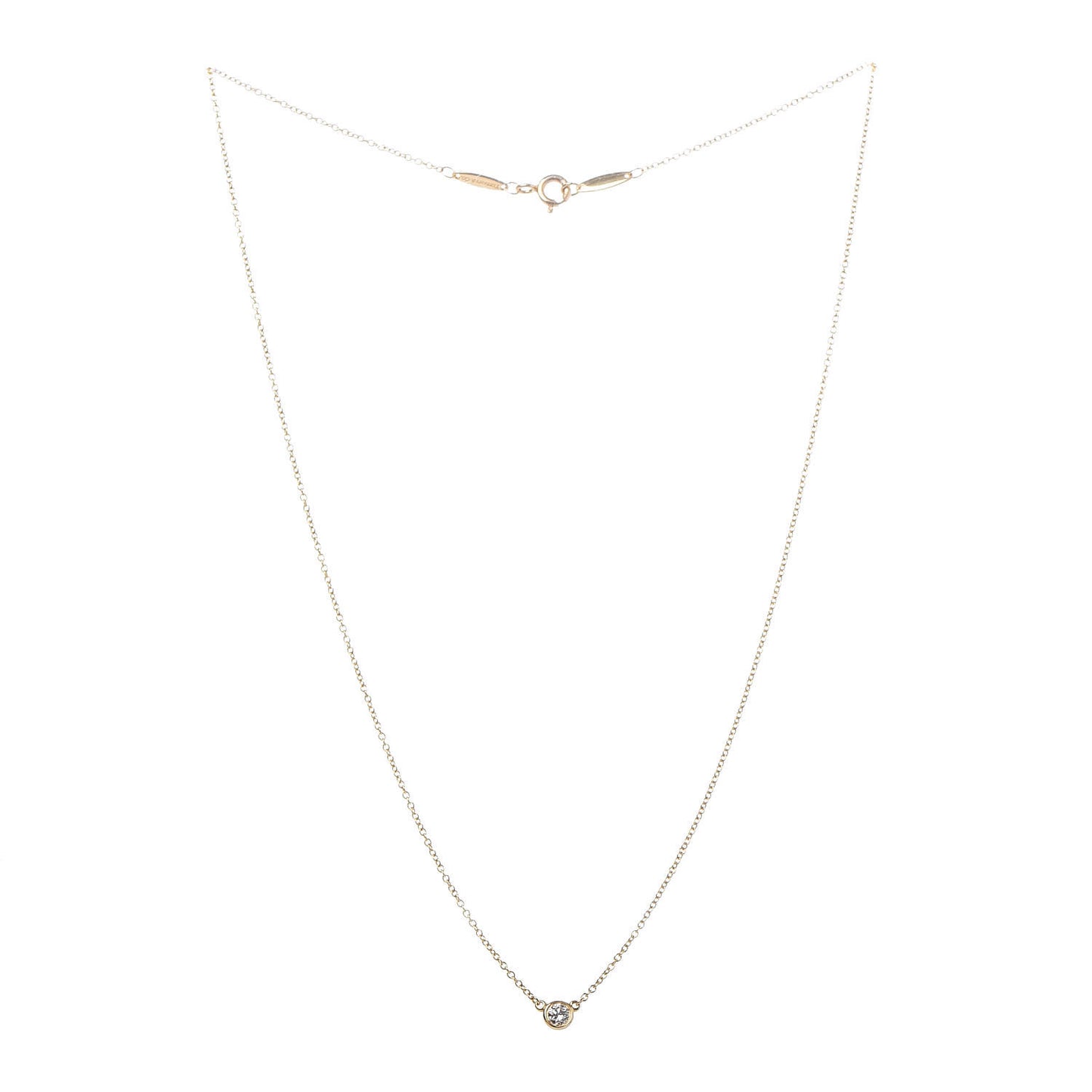 18K Yellow Gold Diamond .14ct Elsa Peretti Diamonds by the Yard Pendant Necklace
