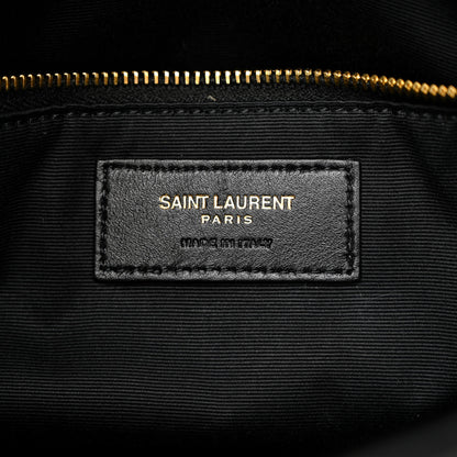 Saint Laurent Lambskin Quilted Small Loulou Puffer Monogram Chain Tote Black 6 of 12