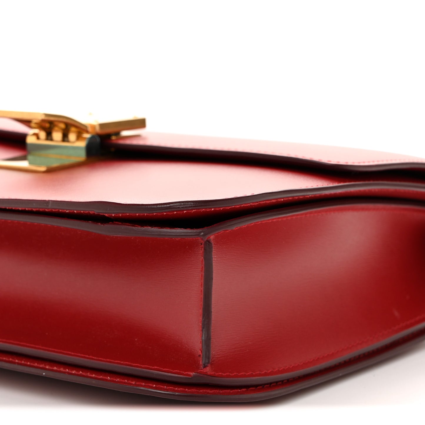 Box Calfskin Medium Classic Box Flap Bag Dark Brick