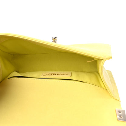 Chanel Caviar Chevron Quilted Small Boy Flap Yellow 5 of 9