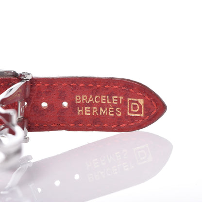 Hermes Stainless Steel Buffle Skippe 31mm Clipper Chronograph Quartz Watch Rouge Casaque 5 of 9