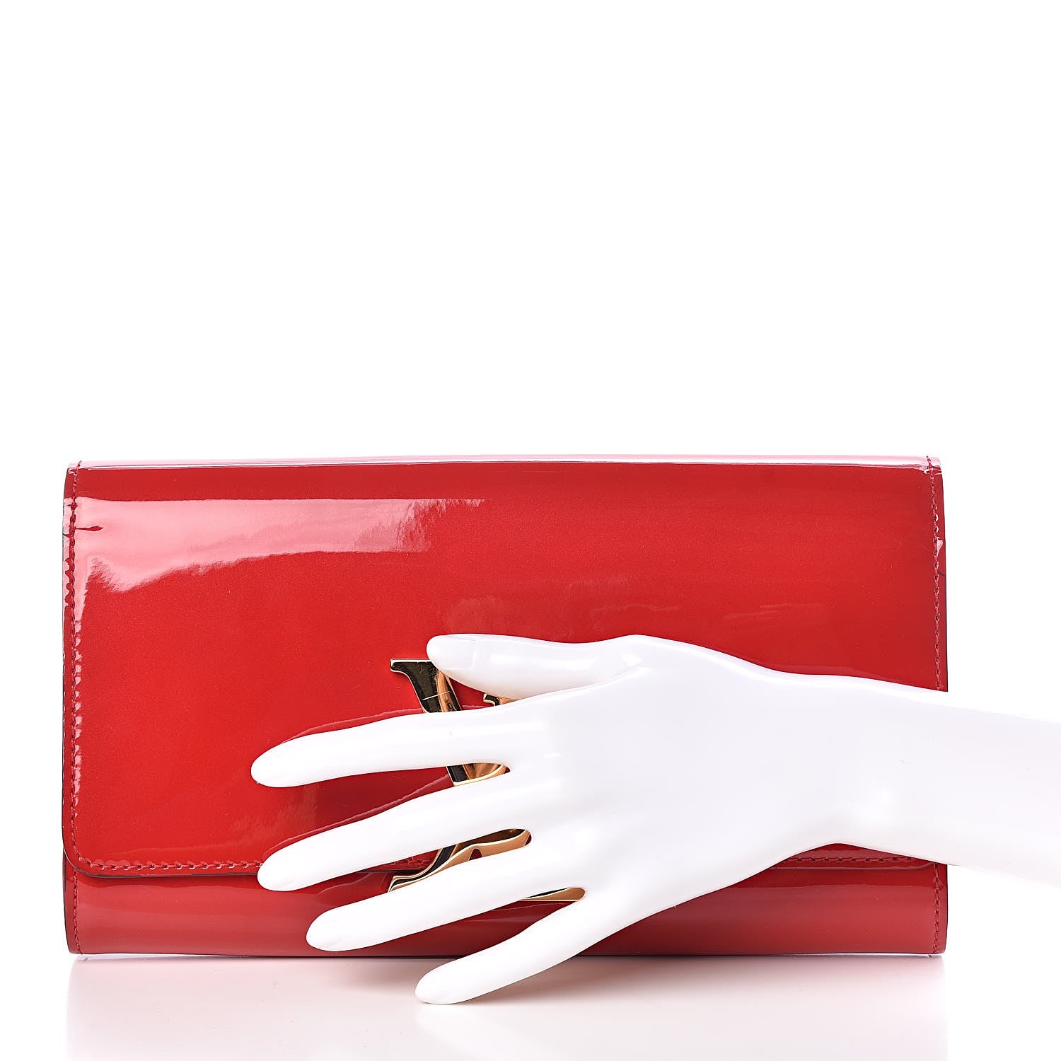 Louis Vuitton Patent Louise Clutch Cherry 2 of 9