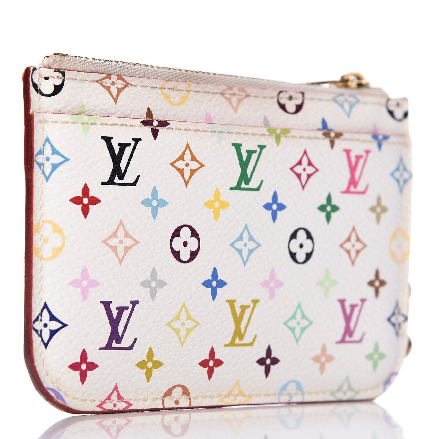 Monogram Multicolor Key Pouch White Litchi