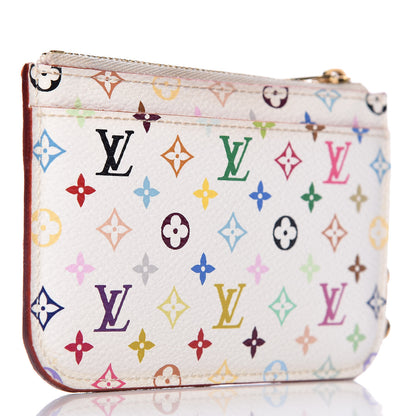 Louis Vuitton Monogram Multicolor Key Pouch White Litchi 3 of 11