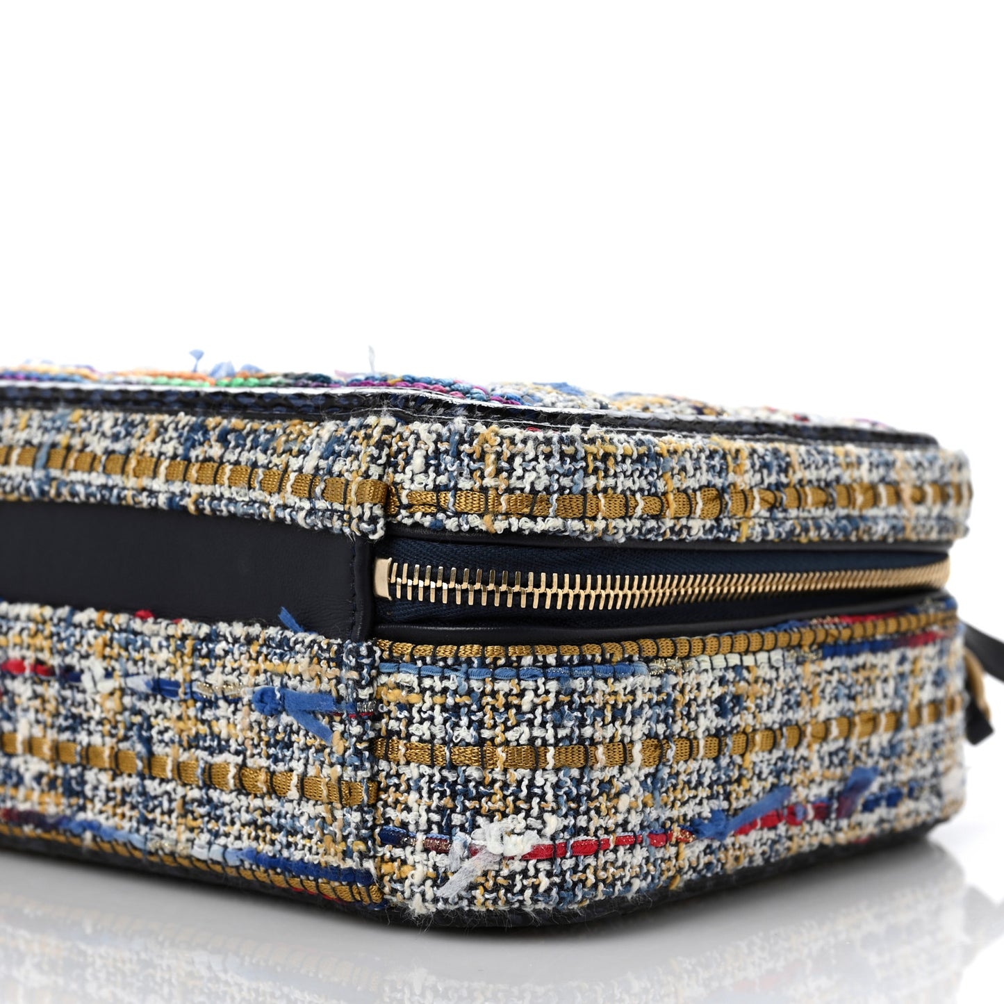 Tweed Snakeskin Quilted Medium CC Filigree Vanity Case Multicolor