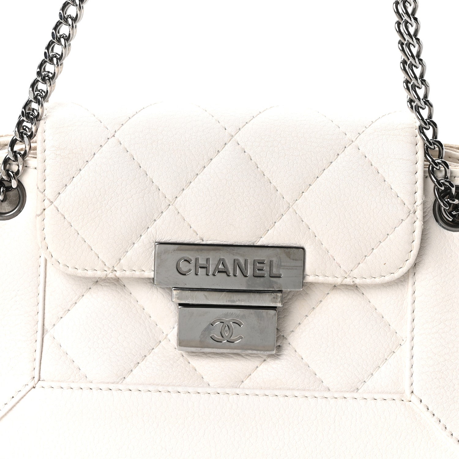 Chanel Caviar Quilted Mini Accordion Flap White 8 of 10
