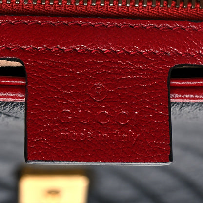 Gucci Vintage Effect Calfskin Matelasse Diagonal Large Torchon GG Marmont Shoulder Bag Black Romantic Cherry 5 of 9