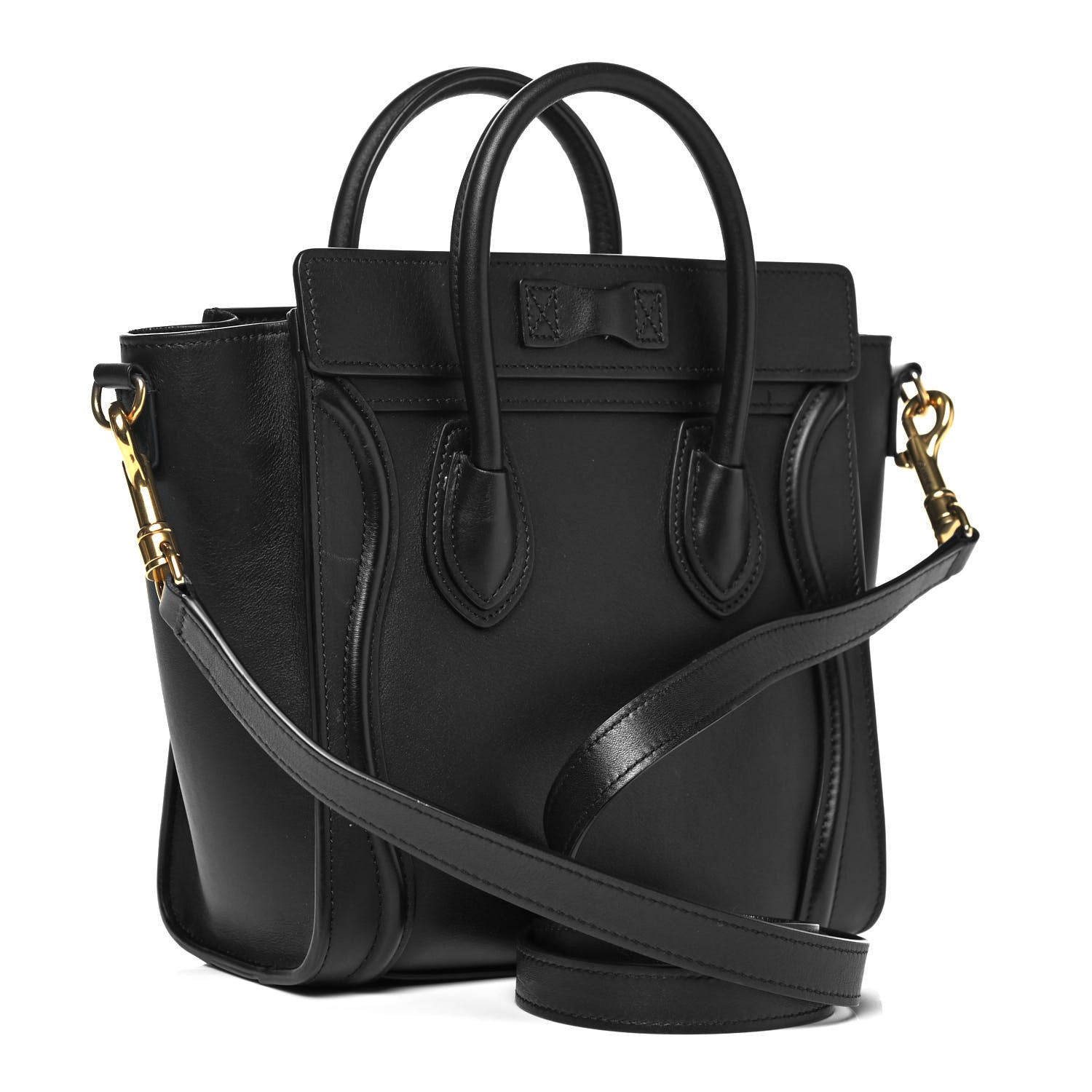 Celine Smooth Calfskin Nano Luggage Black 3 of 9