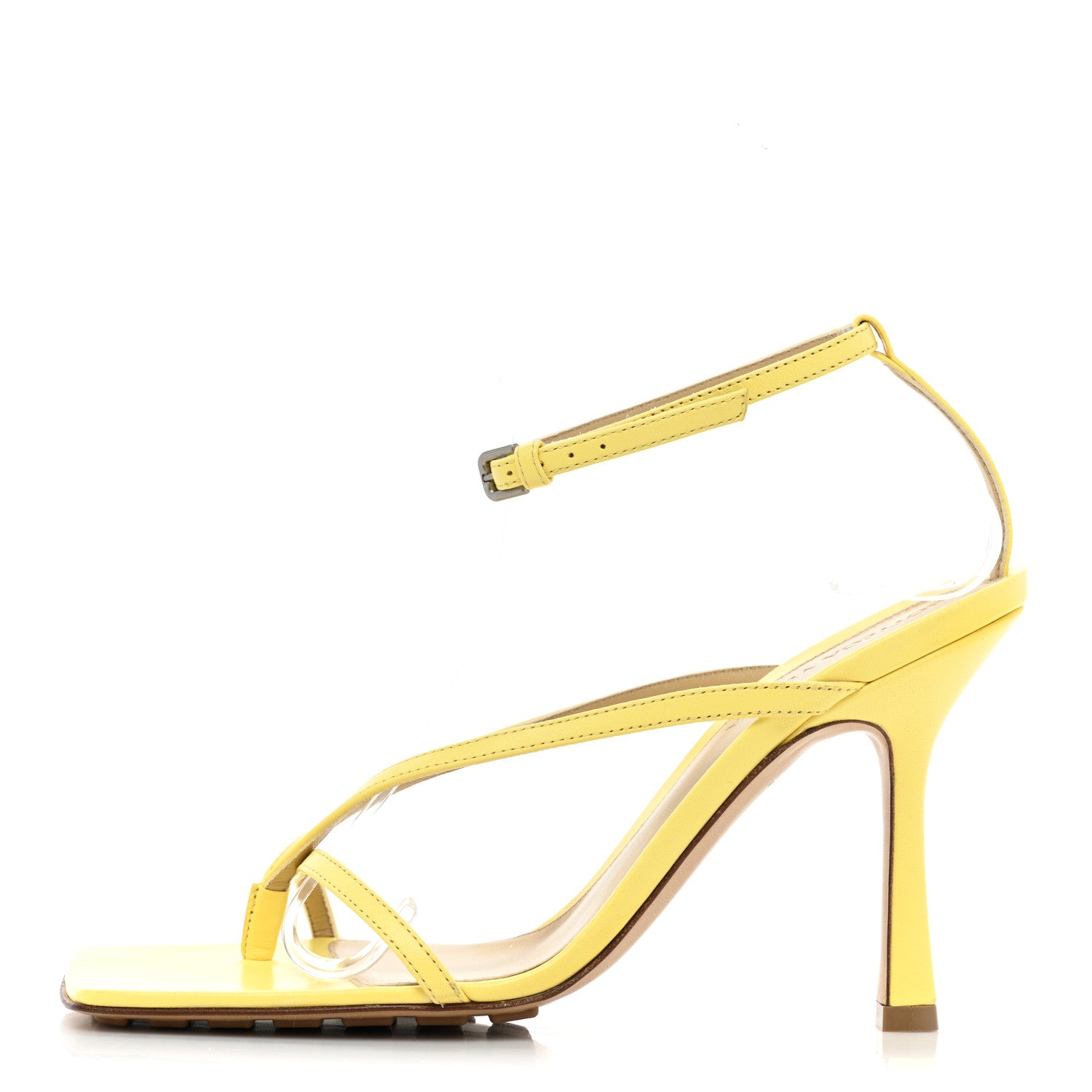 Bottega Veneta Lambskin Stretch Multi Strap 90mm Sandals 37 Lemonade 1 of 10
