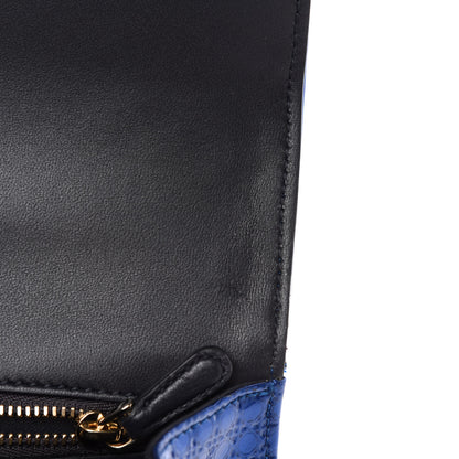 Christian Dior Metallic Patent Micro-Cannage Medium Diorama Flap Bag Blue 8 of 14