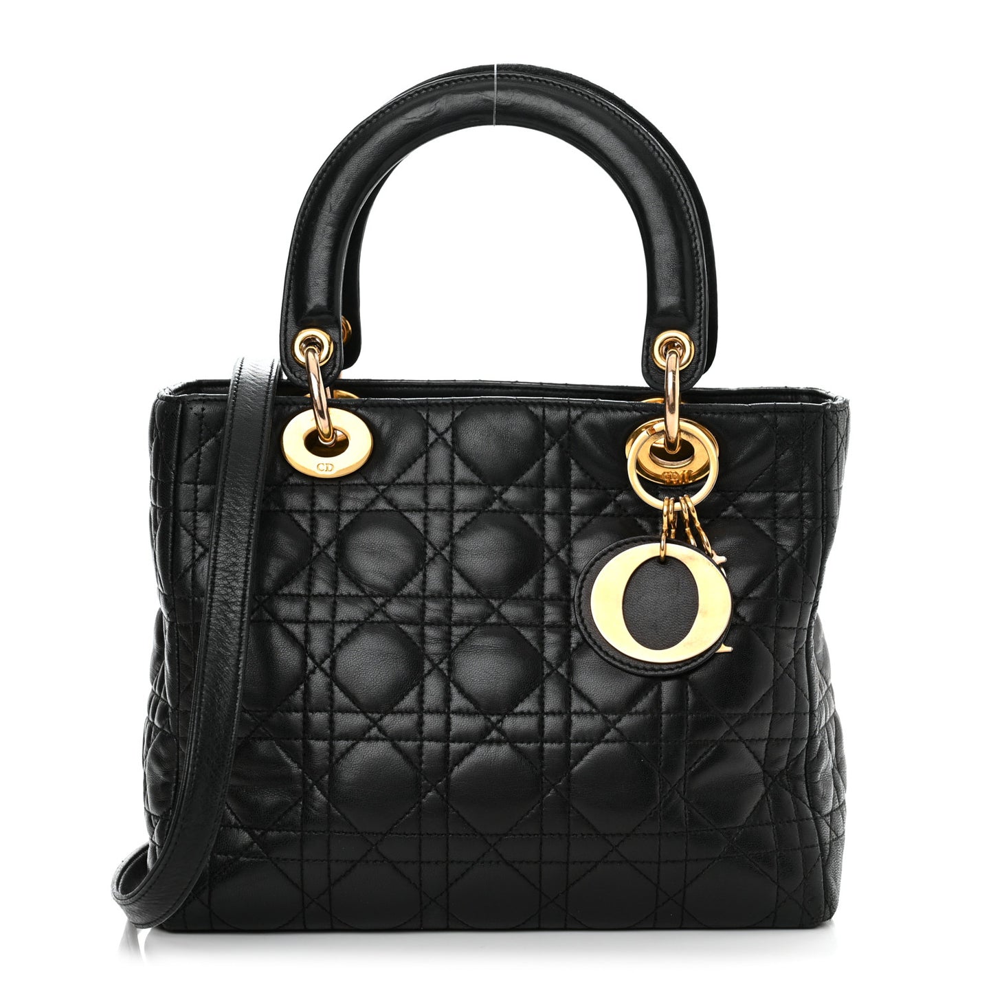 Lambskin Cannage Medium Lady Dior Black