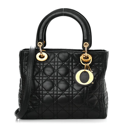 Christian Dior Lambskin Cannage Medium Lady Dior Black 1 of 15