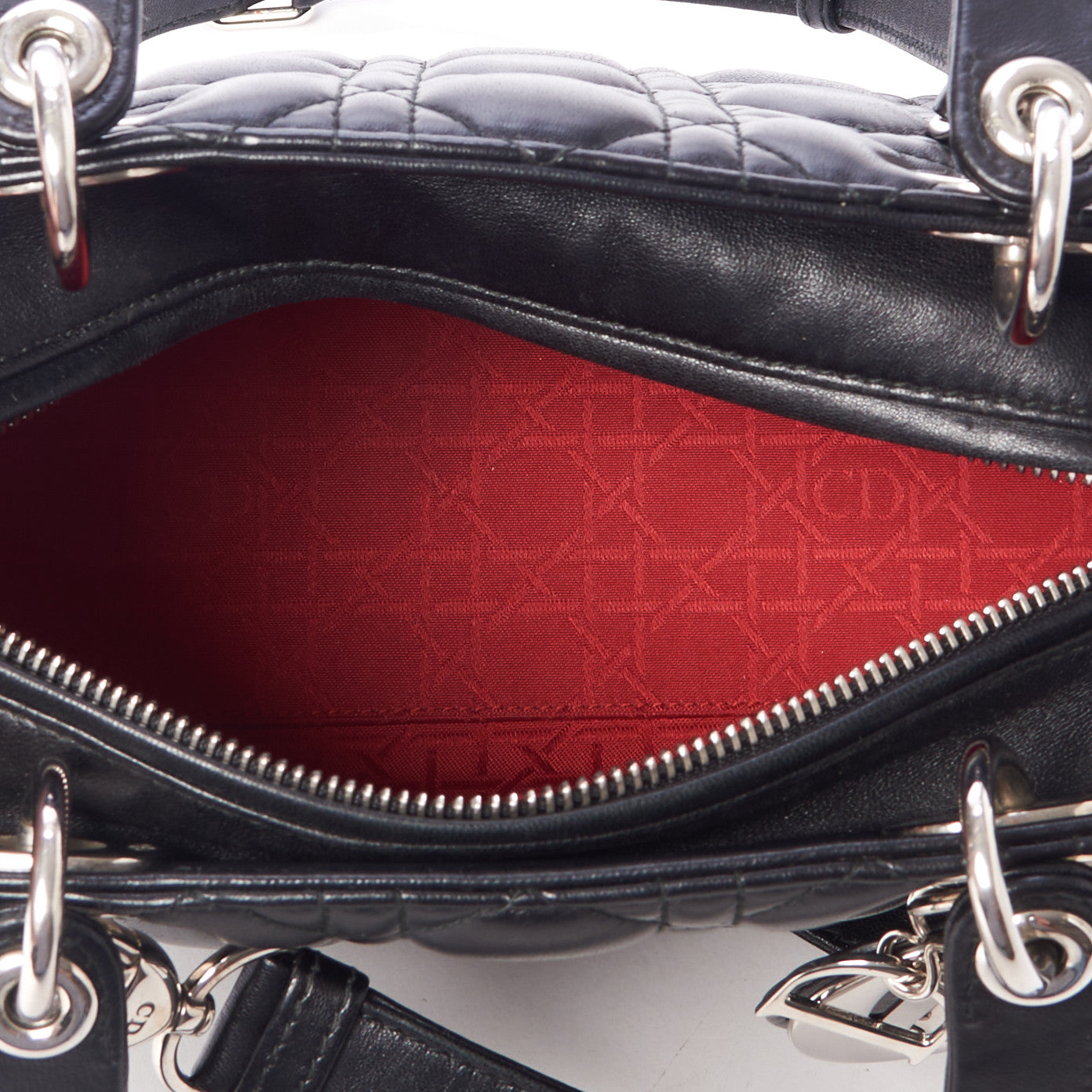 Lambskin Cannage Medium Lady Dior Black