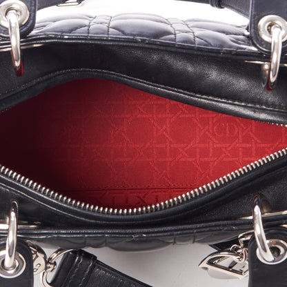 Christian Dior Lambskin Cannage Medium Lady Dior Black 7 of 11