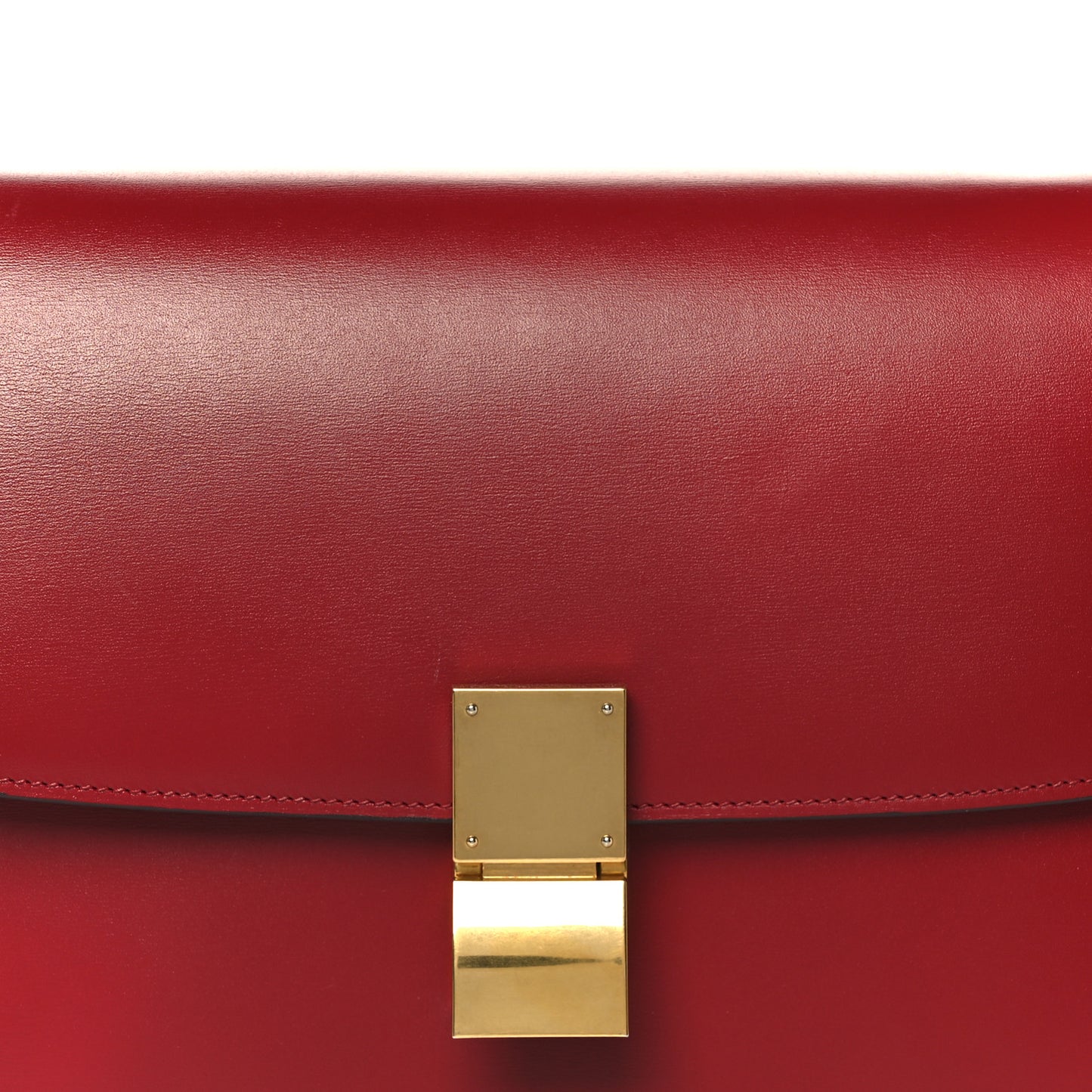 Box Calfskin Medium Classic Box Flap Bag Red