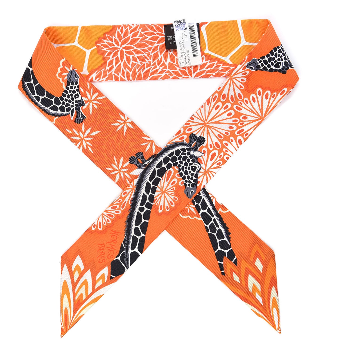 Silk The Three Graces Twilly Orange Mangue Anthracite