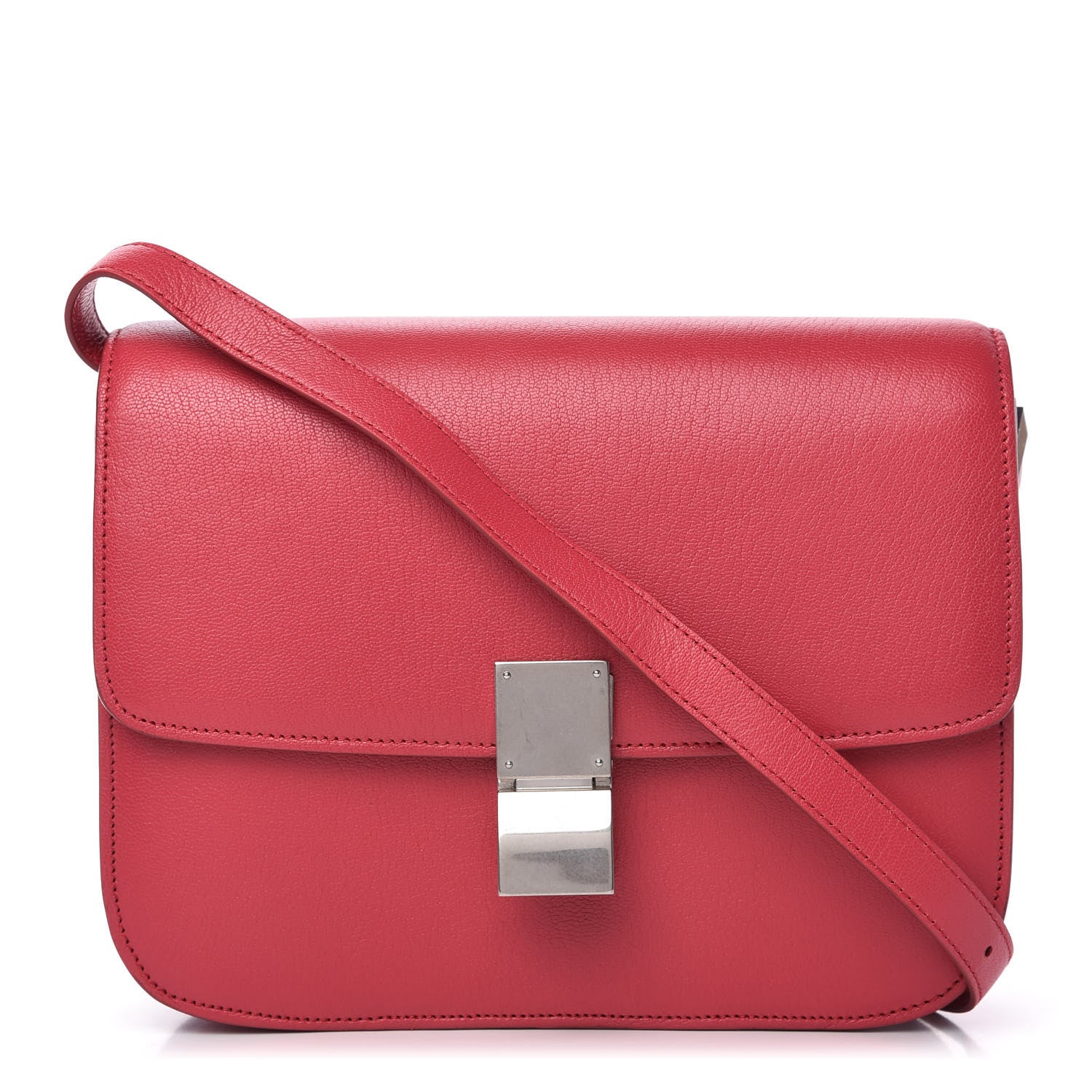 Celine Goatskin Medium Classic Box Flap Bag Dark Pink 1 of 9
