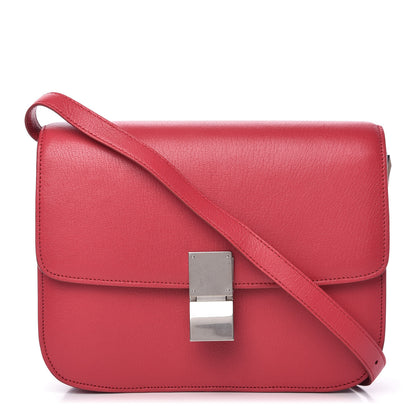 Celine Goatskin Medium Classic Box Flap Bag Dark Pink 1 of 9